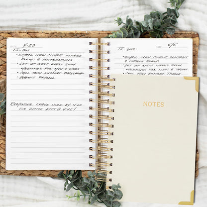 Aesthetic Thick Spiral Notebook Journal For Women in B5 Format - Modern Linen Hardcover College Ruled Note Book With 300 Lined Pages - Perfect For Writing And Staying Organized at Work or School
