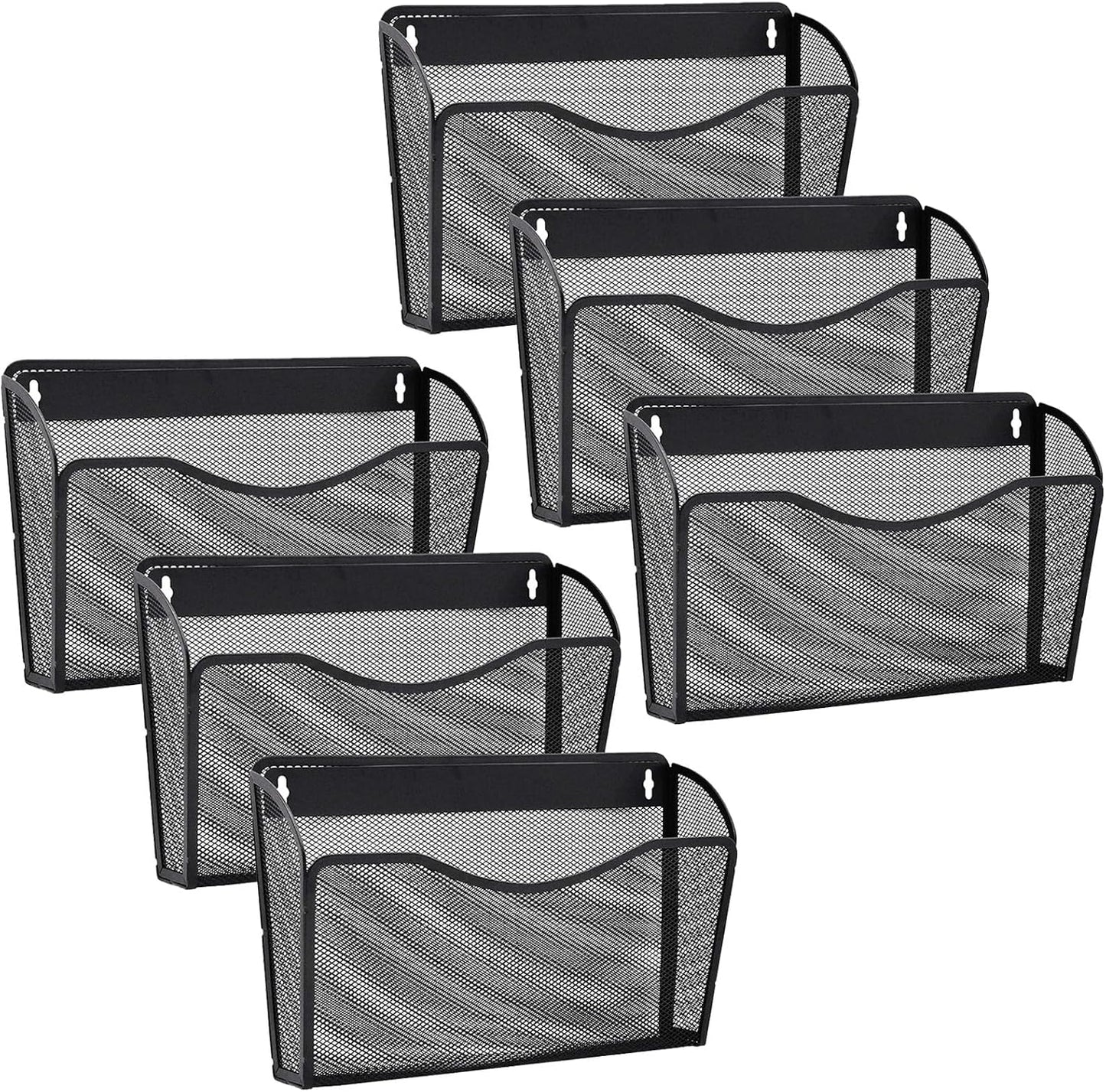 Gawerk 3 Pack Wall File Organizer, Mesh Wall File Pocket Mail Organizer Hanging Metal Vertical Wall Mounted File Holder for Office/Home