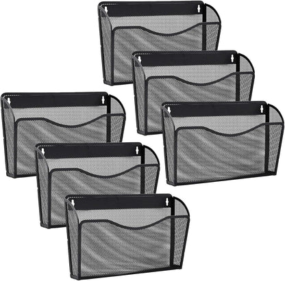 Gawerk 3 Pack Wall File Organizer, Mesh Wall File Pocket Mail Organizer Hanging Metal Vertical Wall Mounted File Holder for Office/Home