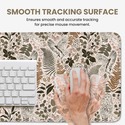 Large Mouse Pad for Desktop, Cute Desk Mat Pad Protector for Work & Gaming, Aesthetic Pretty Anti-Slip Laptop Blotter Cover for Office School Home Supplies, Wildflowers, 31.5" x 11.8"