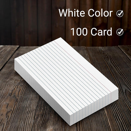 THREE LEAF 3 X 5, INDEX CARDS RULED, 100 CT. WHITE, Ruled Flash Cards, Study Card, Memo Pad, For To-Do List, Art And Craft Projects
