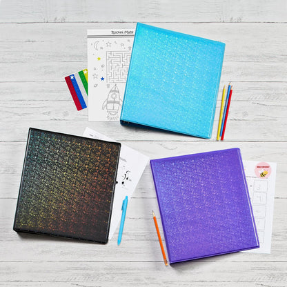 Avery Luxe Collection Durable Holographic 3 Ring Binder, Customizable View Cover, 1 Inch Round Rings, 1 Holographic Black Binder (03225)