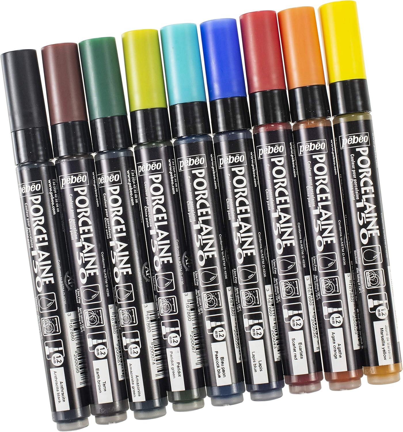 Pebeo Porcelaine 150, China Paint Fine Tip Marker - Anthracite Black (021009)