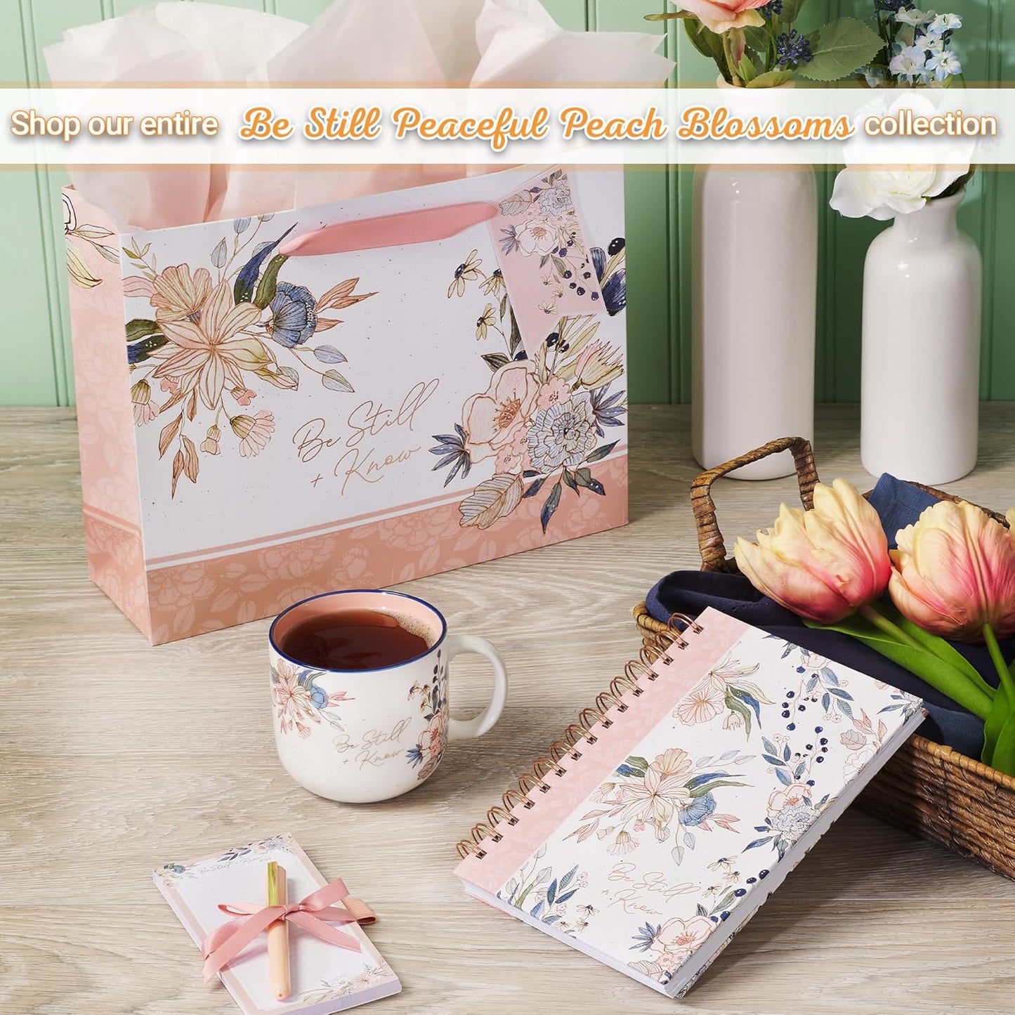 Christian Art Gifts Compact Magnetic Notepad & Medium Ballpoint Pen Set: Trust in the Lord Inspirational Scripture, Shopping Lists, Memos, Reminders, 70 Lined Easy Tear-off Sheets, Purple/Teal Floral