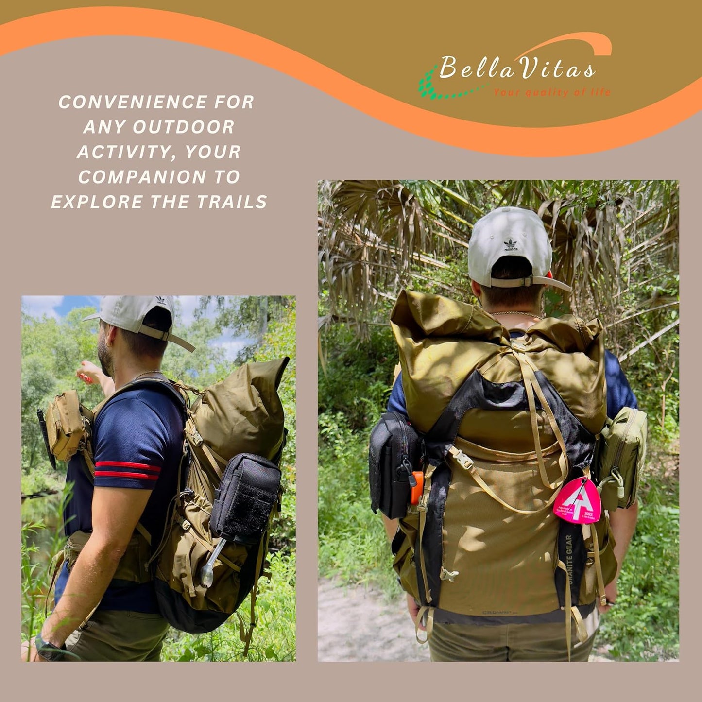 Tactical Molle Pouch Small Notebook Cover EDC Utility Bag Tool Pouch Gadget Organizer Military Waist Bag with US Flag Patch, 3”x5” Waterproof Notepad Pocket Notebook and Weatherproof Pen