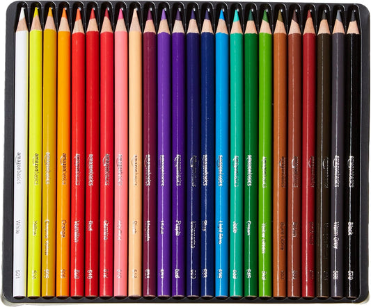 Amazon Basics Colored Pencils for Coloring and Drawing, Premium, Soft Core, Back to School Supplies, 72 Count (Pack of 1), Multicolor