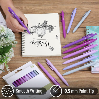 Mr. Pen- Retractable Gel Pens, 12 Pack, Colorful Ink, Fine Point 0.7mm, Fast Dry, Smooth Writing, Cute Pens for Drawing, Writing Planner and School Supplies