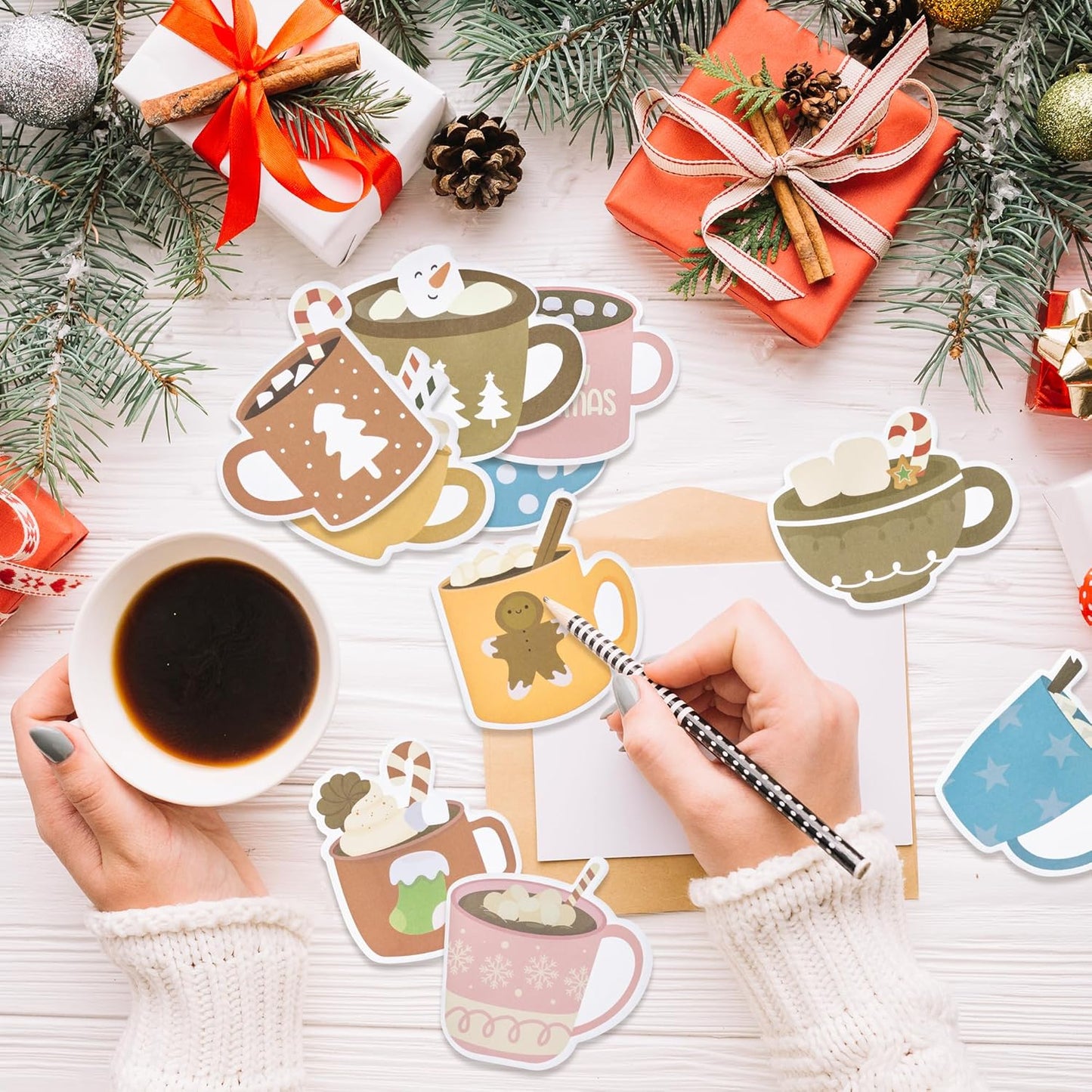 Xqumoi 30 Pack Teacher Sticky Notes - Funny Coffee Cup Self Sticky Notepads Writing Memo Pads for Teacher Appreciation Back to School Office Supplies Coffee Lover Gift Party Favors Goodies Bag Fillers