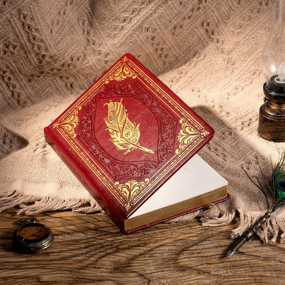 CAGIE 320 Pages Thick Hardcover Journaling Notebooks Vintage Leather Journal for Women Men A5 College Ruled Journals for Writing with Gift Box, 5.7 x 8.3 in, Blue
