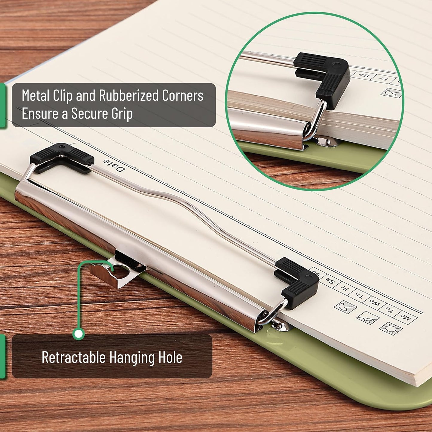 Mr. Pen- Plastic Clipboard, 12.5" x 9", 2 Pack, Clipboard Plastic, Low-Profile Metal Clip with Retractable Hanging Hole