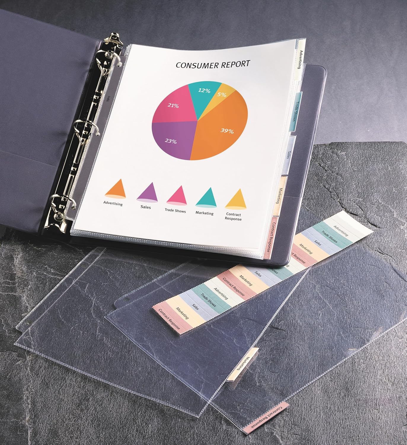 Avery Clear Protect 'n Tab Tabbed Sheet Protector Dividers, 8-Tab Set, Top Load, 8 Page Protectors (74161)