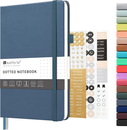 &And Per Se Lined Journal Notebook – A5 5.7”x8” College Ruled, 160 Pages, 100gsm Thick Paper, Journaling Notebooks for Writing (Black)