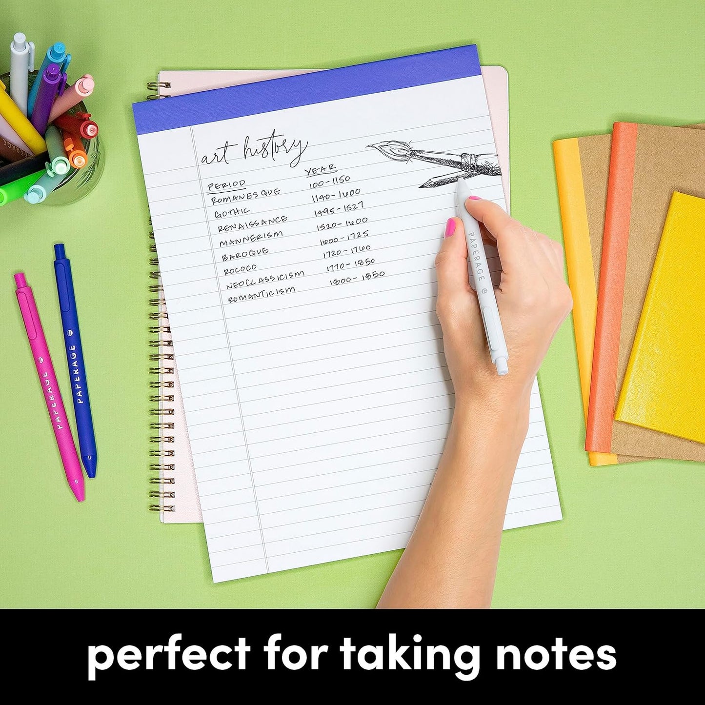 PAPERAGE Lined Legal Pads, (Rainbow), 6 Pack, 50 Sheets Each, Wide/Legal Ruled, Note Pads, Paper, 5 inches x 8 inches