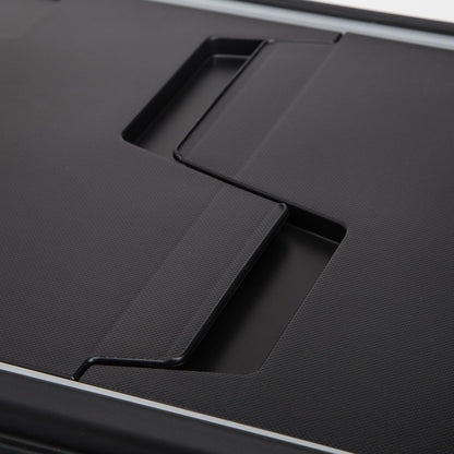 IRIS USA File Box with Lid File Organizer for Letter File w/Organizer-Lid, Plastic Mobile Filing Organizer, Water Resistant Document Box, Portable File Box with Handle, Secure Buckle, Lockable, Black
