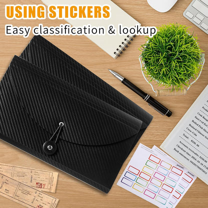Nicecho Receipt Coupon Organizer, 13 Pockets Small Accordion File Organizer with Labels for Receipt Cards, Bill Business, Coupons Storage, 10.2X 5.1 Inches