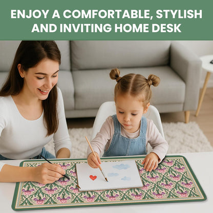 Large Mouse Pad for Desktop, Cute Desk Mat Pad Protector for Work & Gaming, Aesthetic Pretty Anti-Slip Laptop Blotter Cover for Office School Home Supplies, Wildflowers, 31.5" x 11.8"