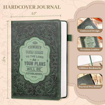 MINICAGIE Journal Notebook for Men Women Gifts Hardcover Leather Mens Journals for Writing 288 Pages 100 Gsm Paper Thick Journaling Notebooks for Work Diary, 5.7x8.3 In, Blue