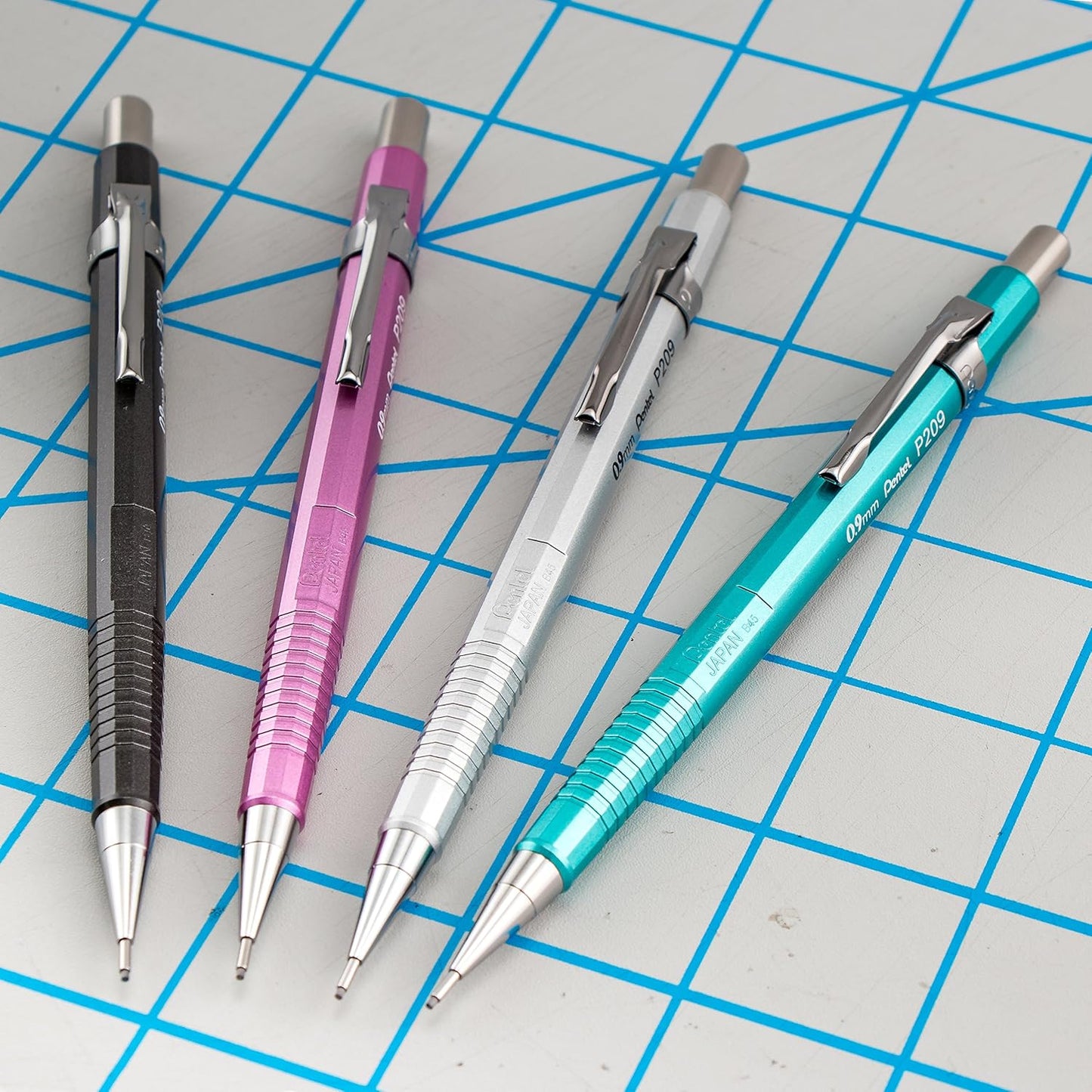 Pentel Sharp Mechanical Pencil, (0.9mm), Metallic Bluish Green Barrel, Box of 12 (P209MK)