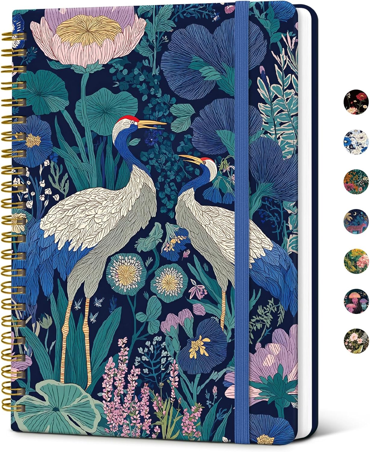 Taja Spiral Journal Notebook for Women, Pretty Hardcover Lined Notebook for Work & Note Taking, Aesthetic Cute Journal for Writing, 140 Pages, 5.8"x8.3", Floral