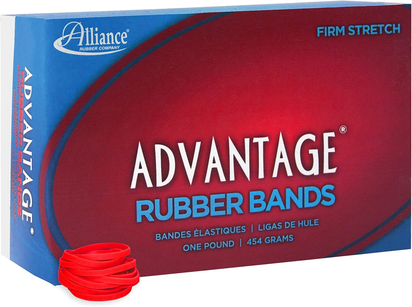 Alliance Rubber 26649 Advantage Rubber Bands Size #64, 1/4 lb Box Contains Approx. 80 Bands (3 1/2" x 1/4", Natural Crepe) Beige