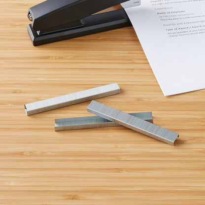 Amazon Basics Office Stapler with 1000 Staples, 25 Sheet Capacity, Non-Slip, Black, Home Office
