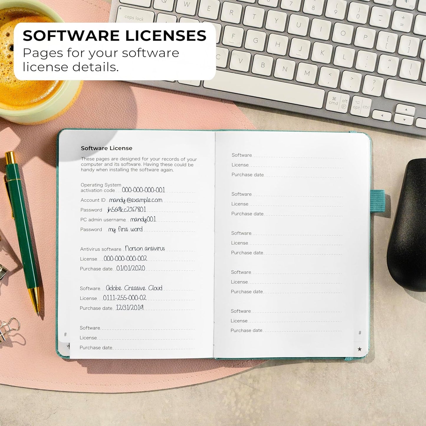 Clever Fox Password Book with alphabetical tabs. Internet Address Organizer Logbook. Small Pocket Password Keeper for Website Logins (Orange)