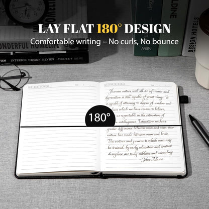 CAGIE Lined Journal for Men Women, Tree Growth Ring Leather Bound Journal Notebook, 256 Pages 100 GSM Journals for Writing, A5 Hardcover Journaling Notebooks for Work, Note Taking