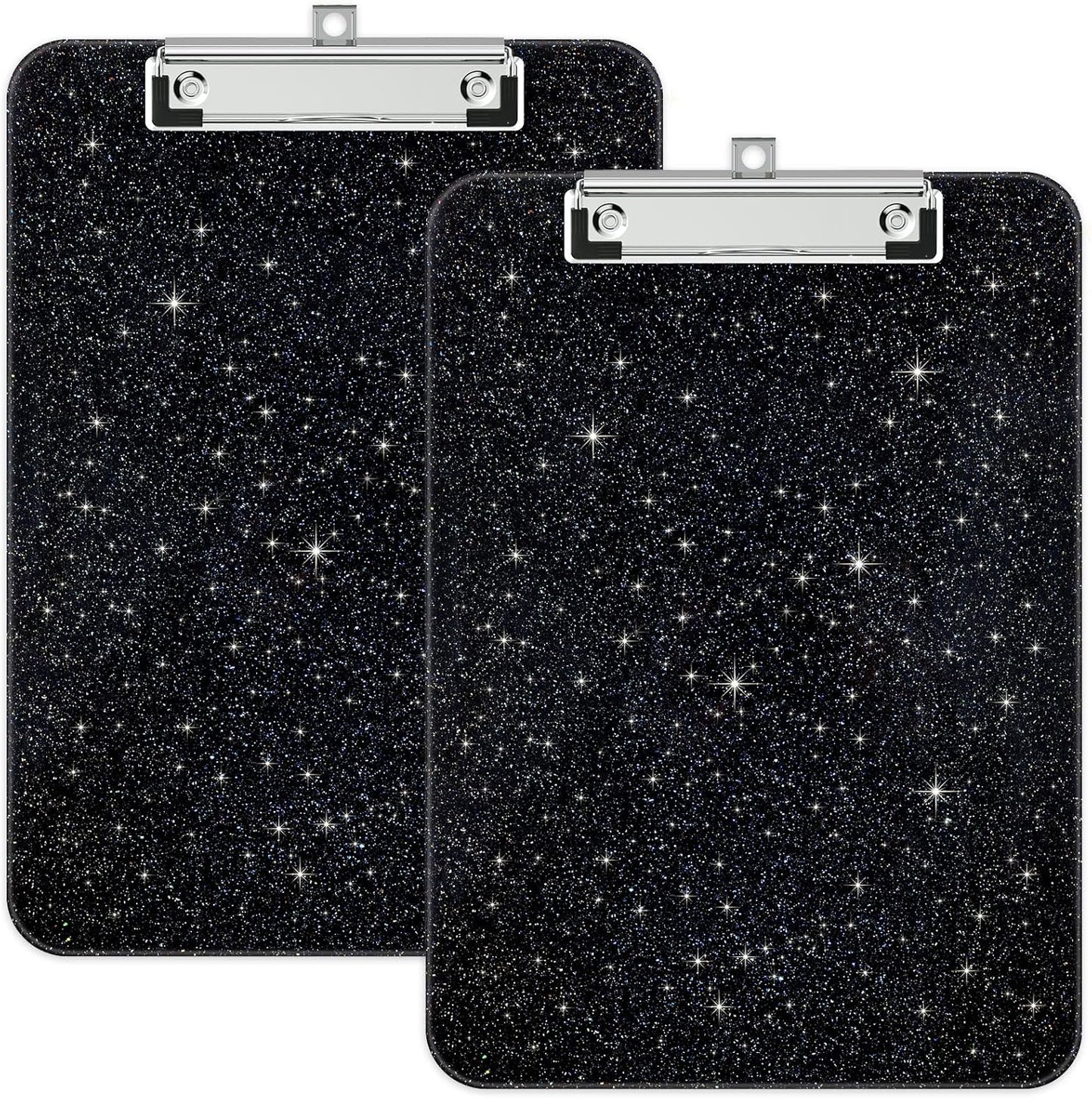 A4 Plastic Glitter Clipboard, Sparkly Pink 12.5 x 9 Letter Size for Classroom, Students, Teacher, Nurse, 8.5 x 11 Clip Board with Low Profile Clip, Office & School Supplies