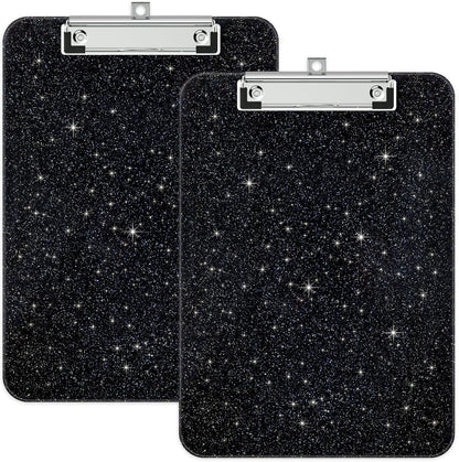 A4 Plastic Glitter Clipboard, Sparkly Pink 12.5 x 9 Letter Size for Classroom, Students, Teacher, Nurse, 8.5 x 11 Clip Board with Low Profile Clip, Office & School Supplies