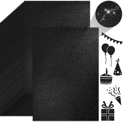 BOOKNOW 27 Sheets Silver Glitter Cardstock, 8.27" x 11.7" (A4 Size) Heavyweight Sparkle Paper, 250GSM/92LB Glitter Paper for Wedding Invitations, Scrapbooking, Card Making, DIY Cake Toppers