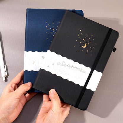 CAGIE Journal Notebook for Women Men, Hardcover Lined Notebooks Journals for Writing Work Journaling Note Taking Diary with Pen Loop (Black Ruled), Gifts, 5.7" x 8.3", 196 Pages