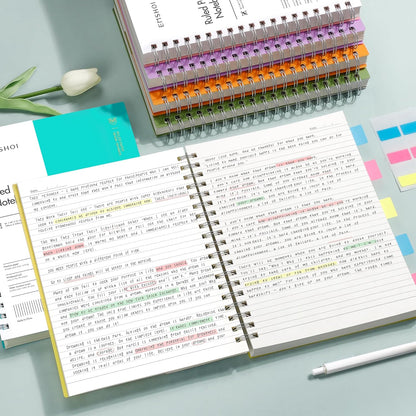 EMSHOI A5 Spiral Notebook College Ruled Lined Journal, Small 5.7" X 8.22", 300 Pages/150 Sheets, 100gsm Thick Paper, Waterproof Hardcover, for Office School Women Men Work Writing Notes, Blue
