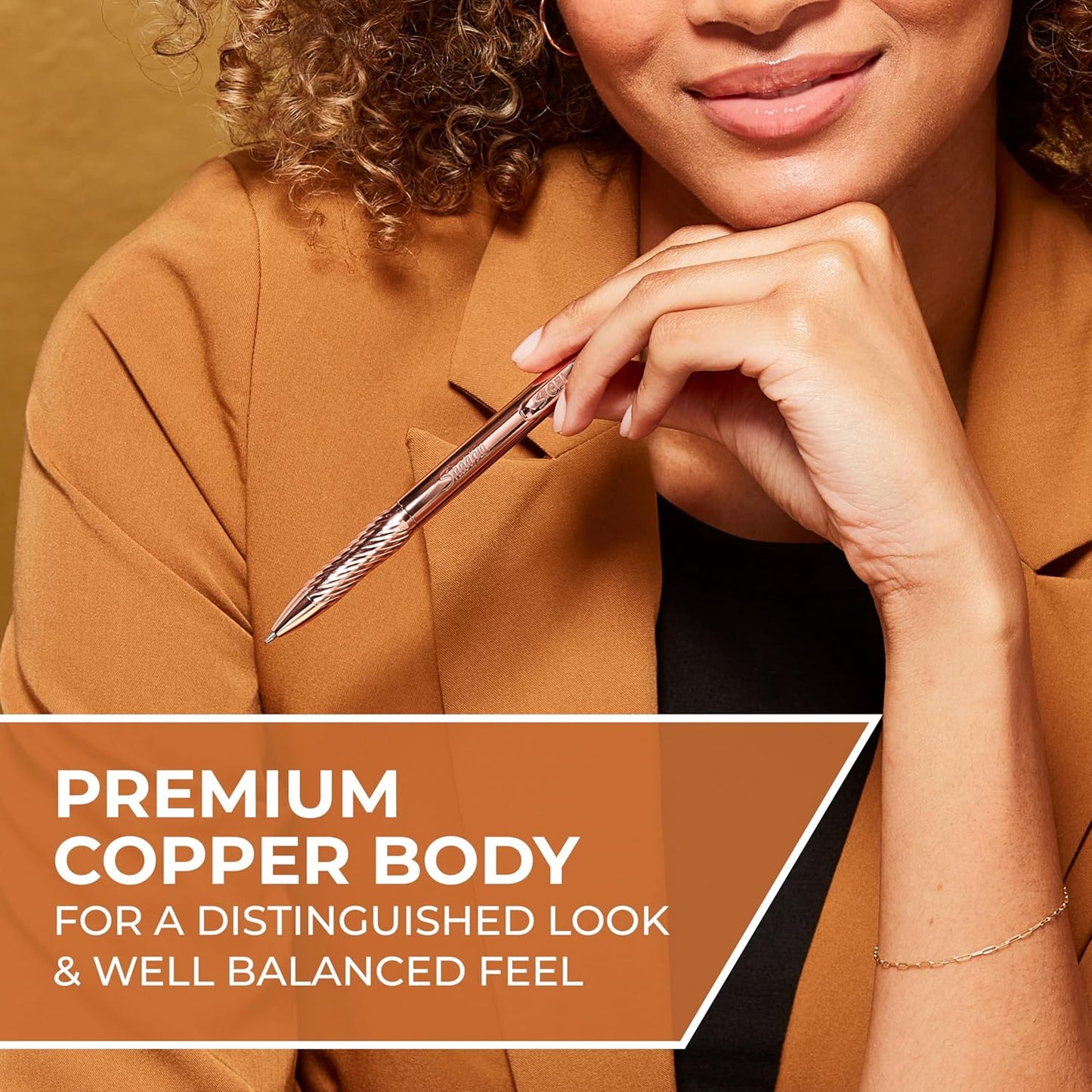 Sharpie S-Gel Pens, Copper Metal Body, Medium Point (0.7mm), Black Gel Ink, Includes 2 Pens and 2 Additional Ink Refills