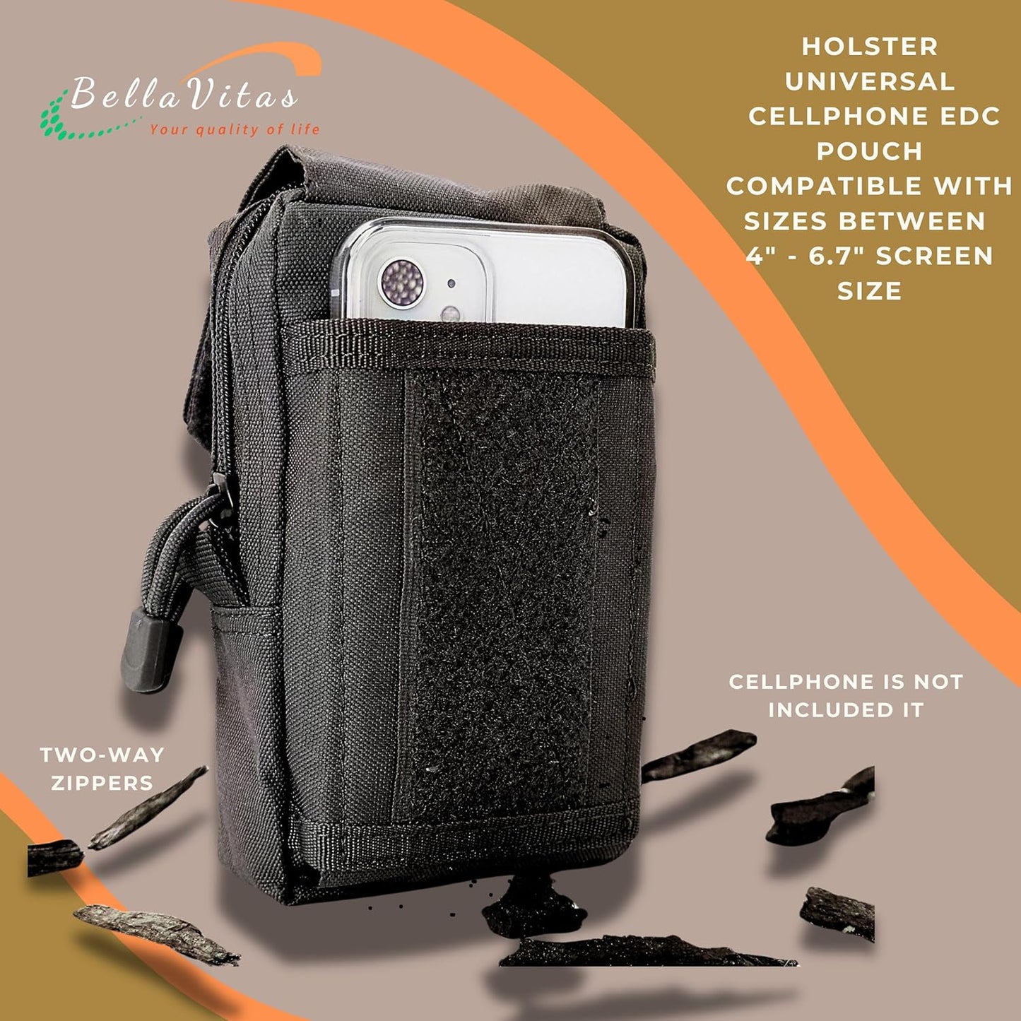 Tactical Molle Pouch Small Notebook Cover EDC Utility Bag Tool Pouch Gadget Organizer Military Waist Bag with US Flag Patch, 3”x5” Waterproof Notepad Pocket Notebook and Weatherproof Pen
