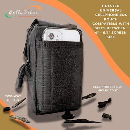 Tactical Molle Pouch Small Notebook Cover EDC Utility Bag Tool Pouch Gadget Organizer Military Waist Bag with US Flag Patch, 3”x5” Waterproof Notepad Pocket Notebook and Weatherproof Pen