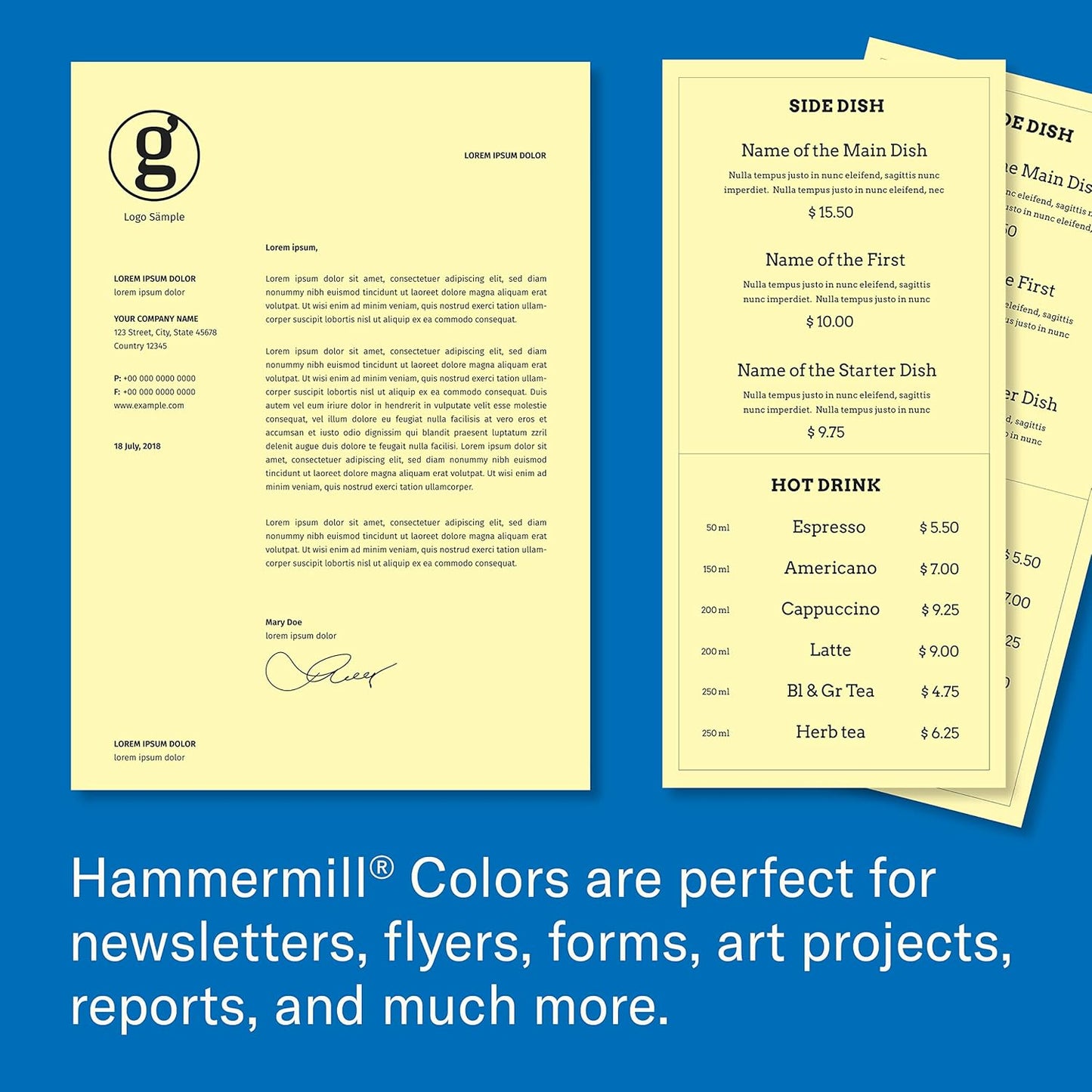 Hammermill Colored Paper, 20 lb Tan Printer Paper, 8.5 x 11-10 Ream (5,000 Sheets) - Made in the USA, Pastel Paper, 102863C