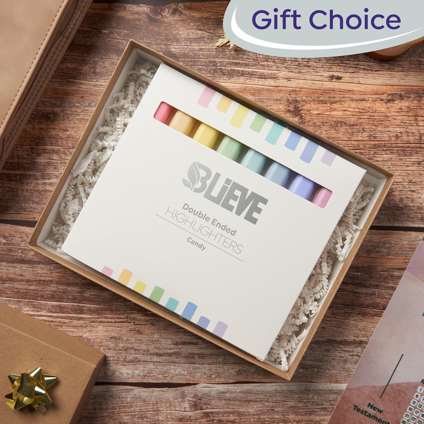 BLIEVE Aesthetic Cute Highlighters No Bleed Through, Dual Tip 8 Pack, Pastel Colors For Bible & Journaling