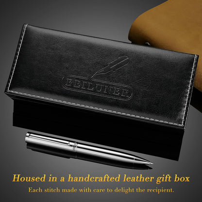 BEILUNER Luxury Gel Pen with 24K Gold Finish, Black Piano Lacquer, Luxury Grade Craftsmanship, Best Pen Gift Set for Men and Women, Professional, Executive, Office, Retractable Nice Pens