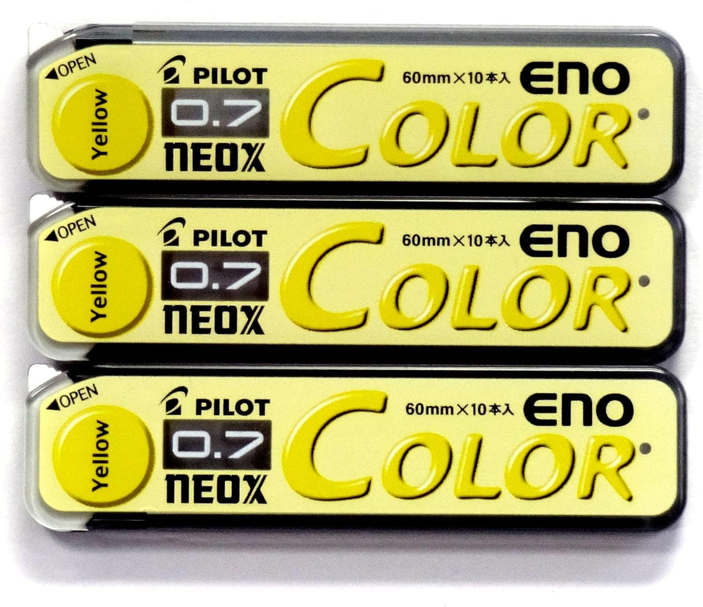 Pilot Color Mechanical Pencil Lead Eno, 0.7mm, Yellow, 10 Lead ×3 Pack/total 30 Leads (Japan Import)
