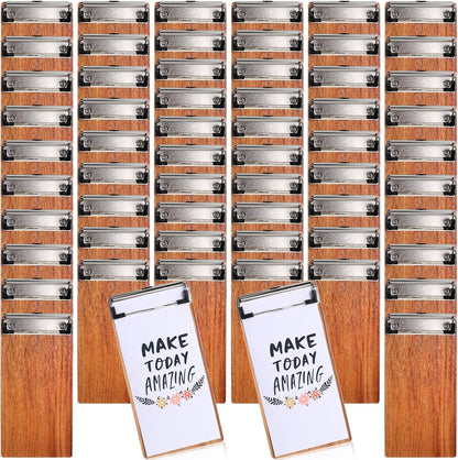 Epakh 20 Pcs Mini Clipboard Small Clipboards Wooden Half Page Clipboard Wood Check Presenters Kids Clipboards for Restaurant School Waitress Guest Server Books Menu Holder, 8 x 4 Inch