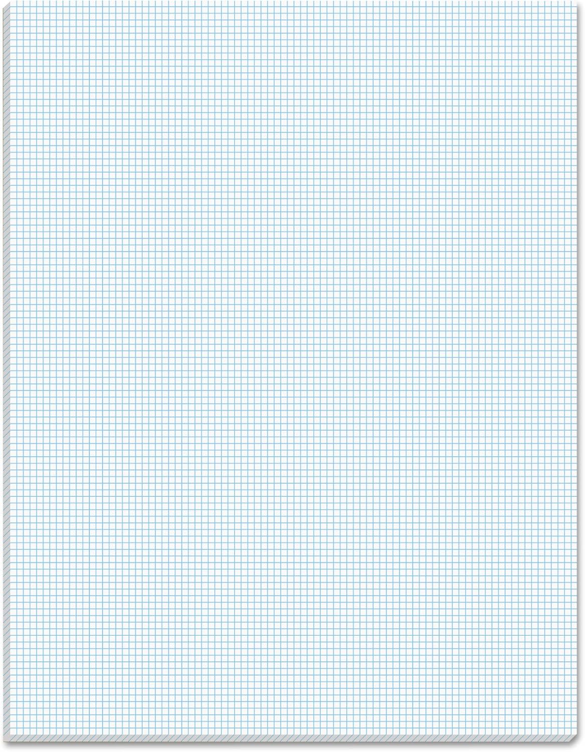 TOPS 33101 Quadrille Pads, 10 Squares/Inch, 8 1/2 x 11, White, 50 Sheets