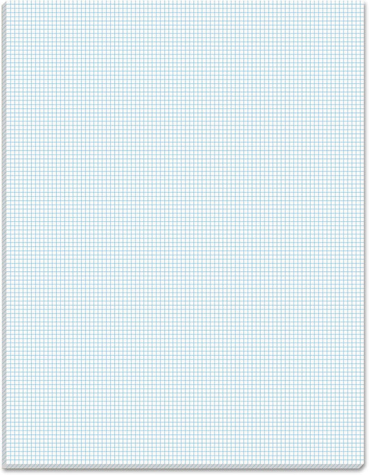 TOPS 33101 Quadrille Pads, 10 Squares/Inch, 8 1/2 x 11, White, 50 Sheets