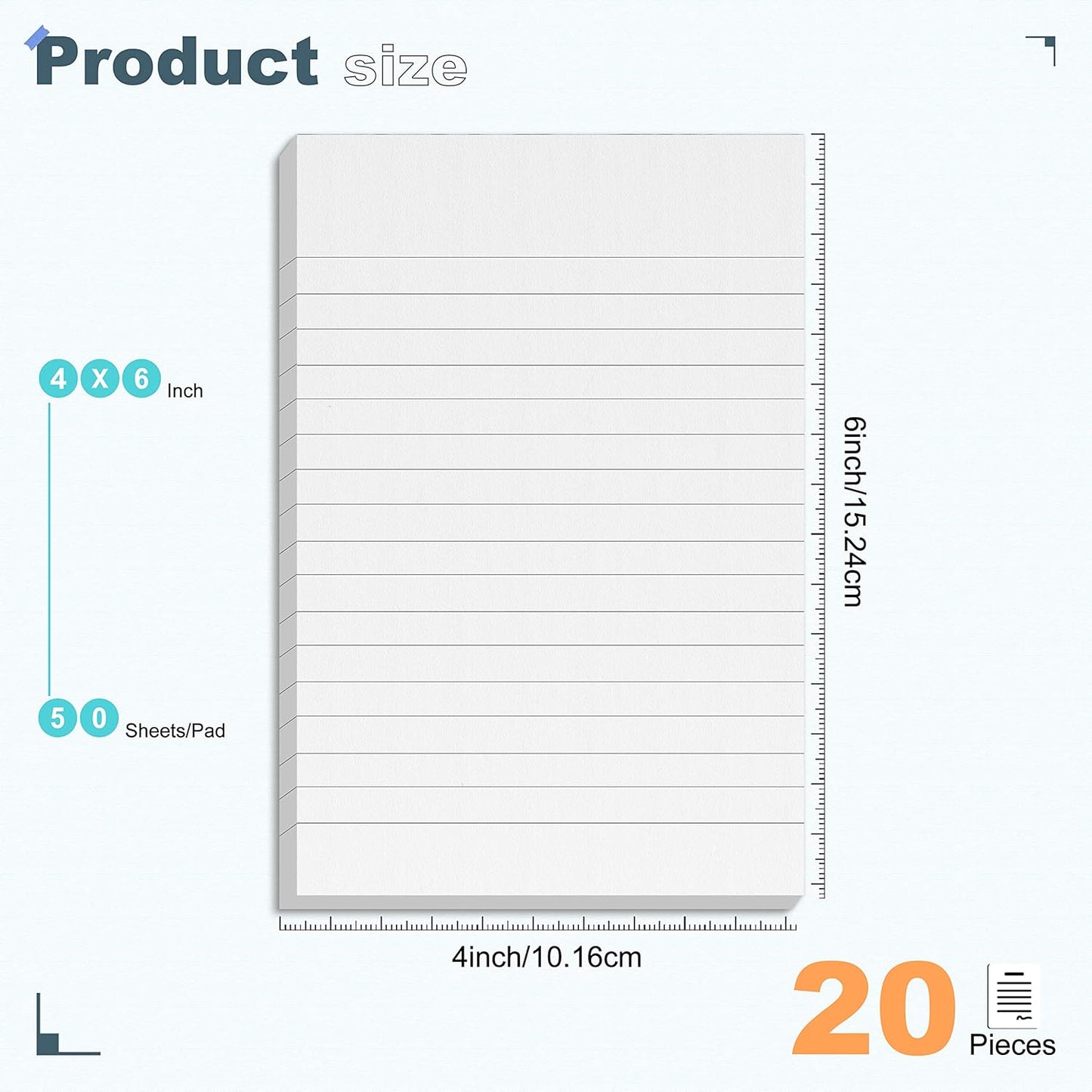 10 Pack Note Pads Small 4x6 Inch Lined Writing Memo Pads Refills Scratch Pads with 50 Sheets Each Pad Narrow Ruled Mini Pocket Notebook Writing Pads of Paper for Daily Work Planning and Organization