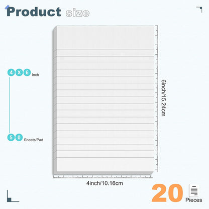10 Pack Note Pads Small 4x6 Inch Lined Writing Memo Pads Refills Scratch Pads with 50 Sheets Each Pad Narrow Ruled Mini Pocket Notebook Writing Pads of Paper for Daily Work Planning and Organization