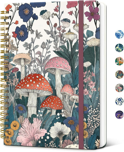 Taja Spiral Journal Notebook for Women, Pretty Hardcover Lined Notebook for Work & Note Taking, Aesthetic Cute Journal for Writing, 140 Pages, 5.8"x8.3", Floral
