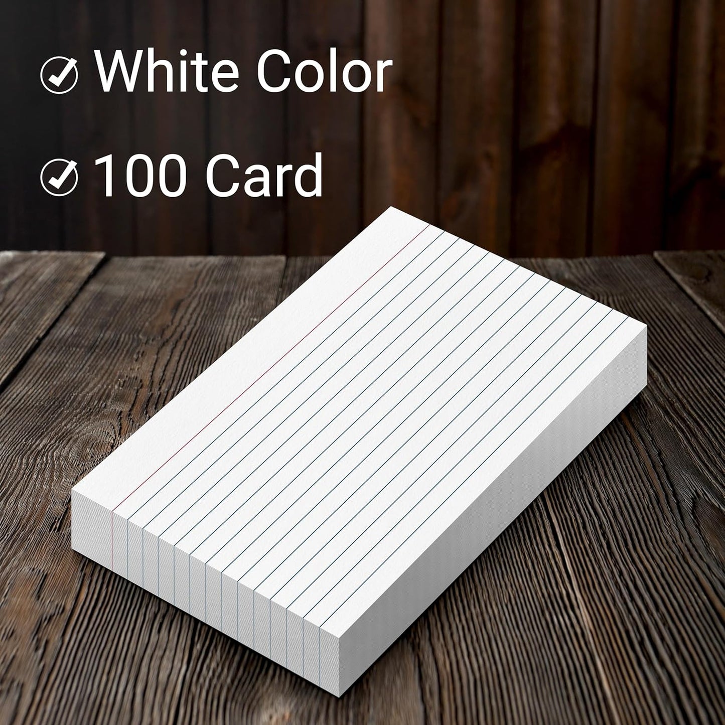 THREE LEAF 3 X 5, INDEX CARDS RULED, 100 CT. WHITE, Ruled Flash Cards, Study Card, Memo Pad, For To-Do List, Art And Craft Projects