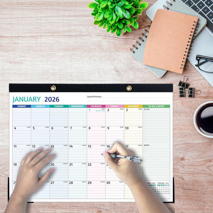 2026-2027 Desk Calendar – Run Now to MAR. 2027, 18 Monthly Desk Calendar 2026-2027 Large, 17'' x 12'', Best Desk/Wall Calendar 2026 with To-do Lists, Desk Pad, Ruled Blocks, Corner Protectors