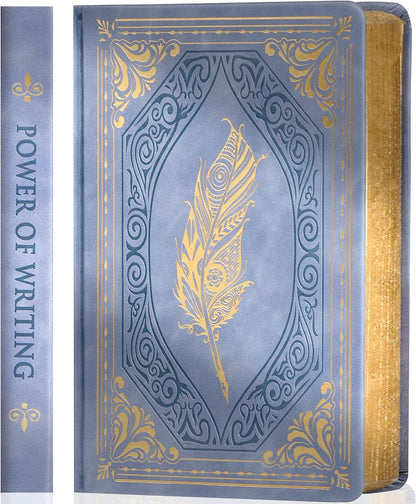 CAGIE 320 Pages Thick Hardcover Journaling Notebooks Vintage Leather Journal for Women Men A5 College Ruled Journals for Writing with Gift Box, 5.7 x 8.3 in, Blue