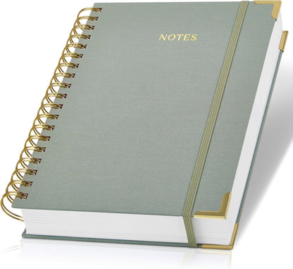 Aesthetic Thick Spiral Notebook Journal For Women in B5 Format - Modern Linen Hardcover College Ruled Note Book With 300 Lined Pages - Perfect For Writing And Staying Organized at Work or School