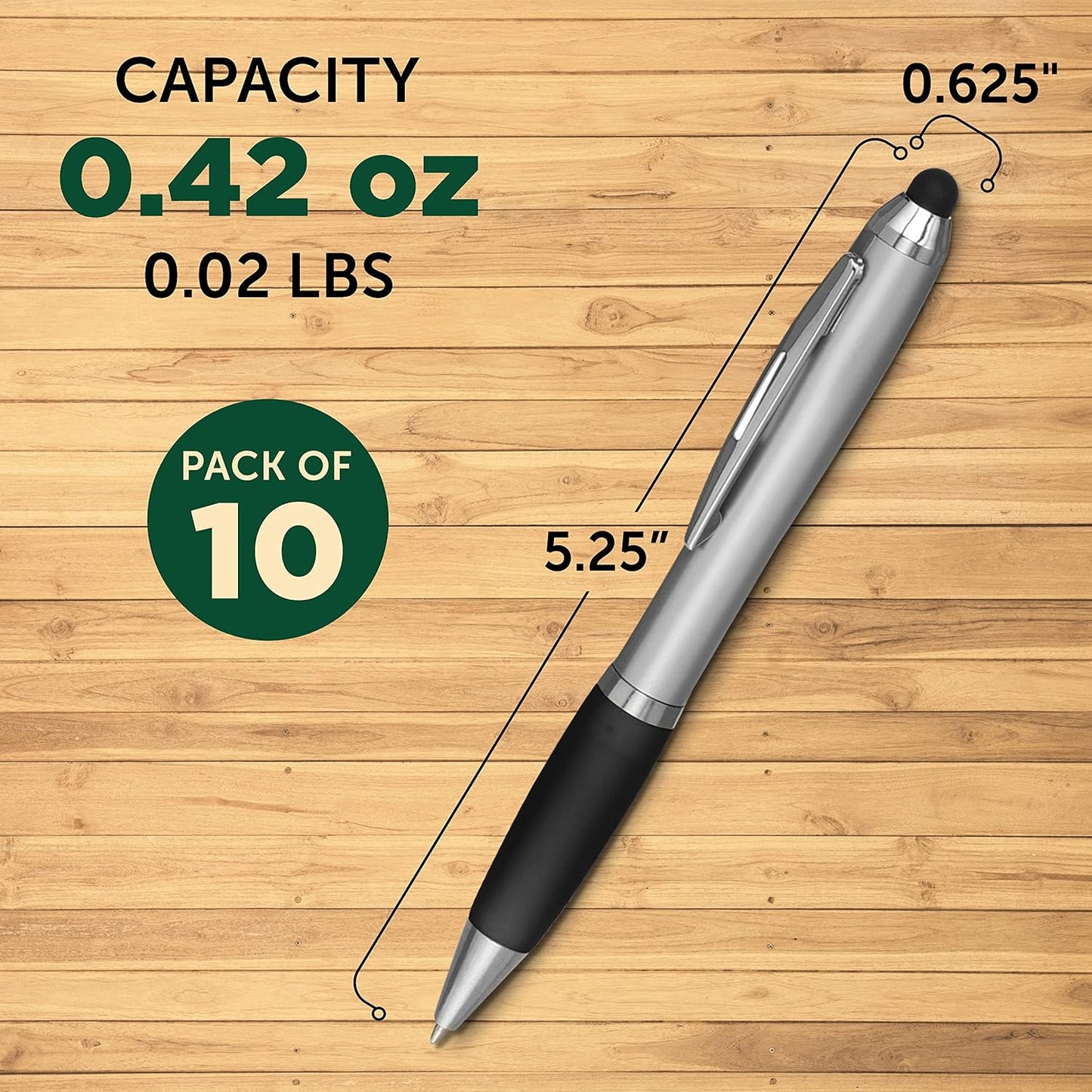 DISCOUNT PROMOS Custom Stylus Ballpoint Pens Set of 10/50/100, Personalized Bulk Pack - Black Ink, Great for Office, School, Business, Tradeshows, Events - Purple